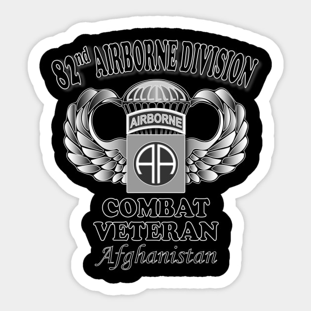 82nd Airborne Combat Veteran- Afghanistan Sticker by Relaxed Lifestyle Products
